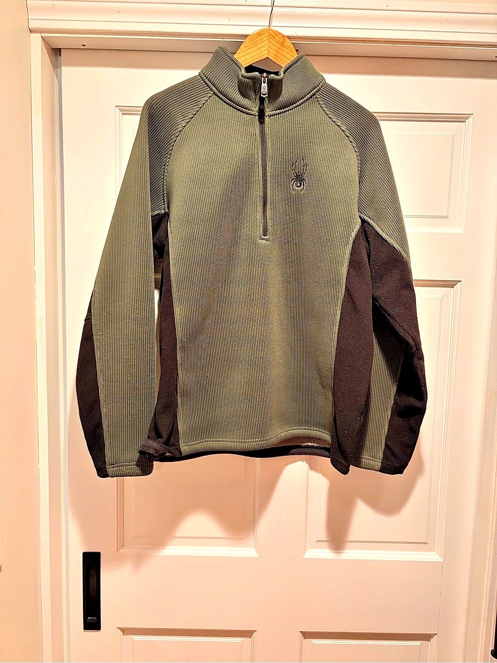 Spyder Core Sweater 1/4 Zip Fleece Men's Green & Black Pullover Size Large